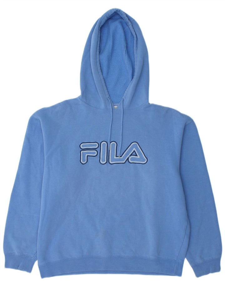 FILA Womens Oversized Hoodie Jumper UK 14 Medium Blue
