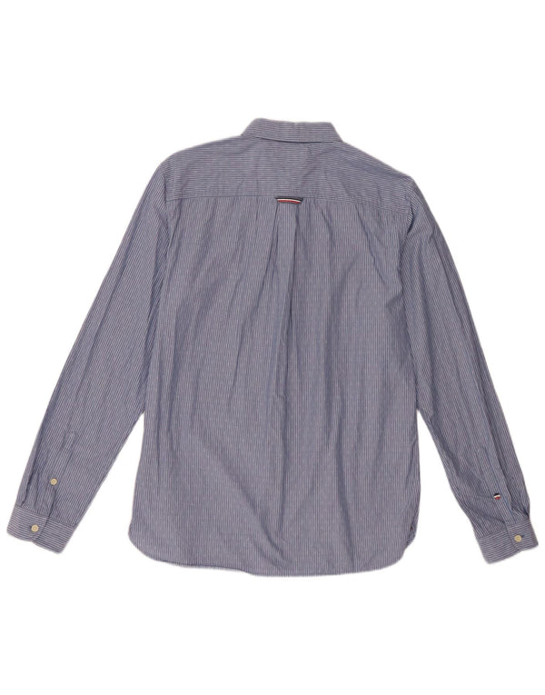 Cămașă pentru bărbați Tommy Hilfiger, cu culoare normală, din bumbac cu dungi albastre medii