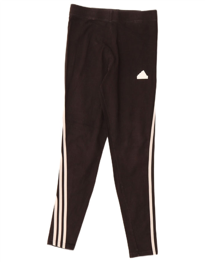 Adidas Damen Leggings UK 12/14 Medium Schwarz