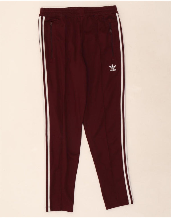 Adidas Mens Tracksuit Trousers Medium Burgundy Cotton