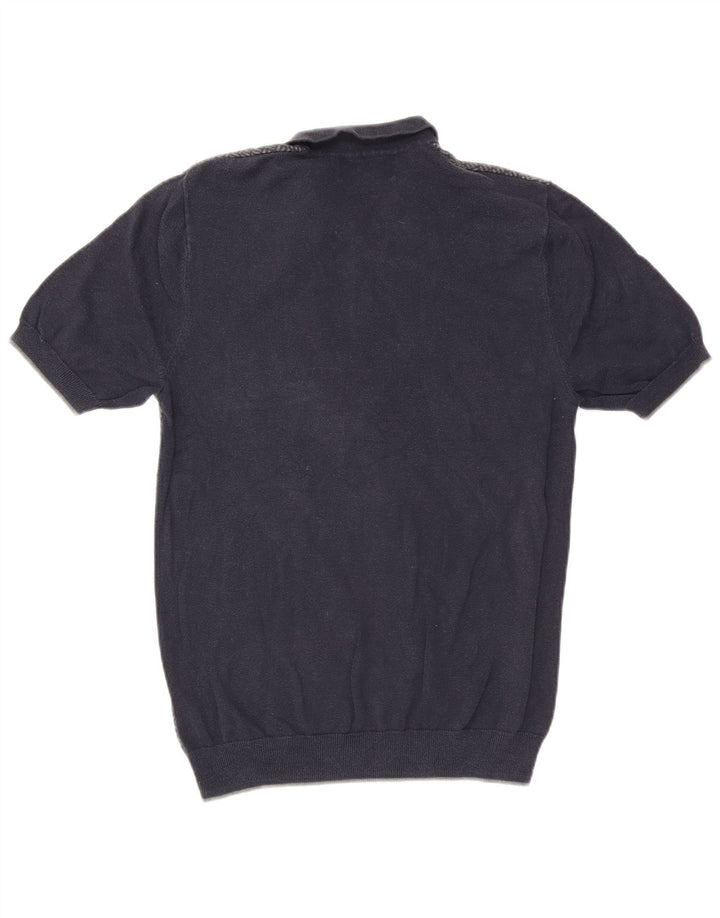 Marks & Spencer Mens Tailored Fit Polo Neck Jumper Sweater Medium Navy Blue