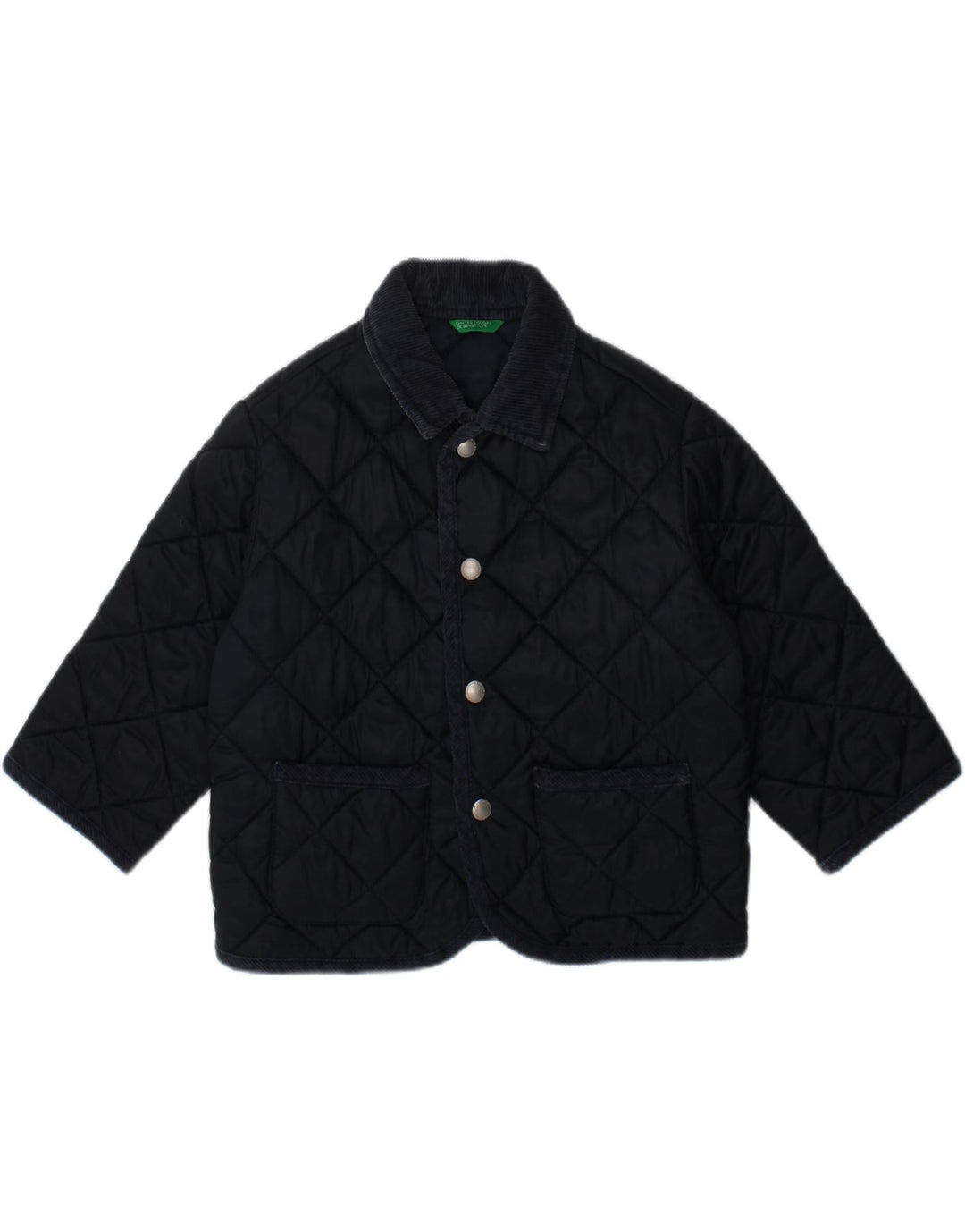 BENETTON Baby Boys Quilted Jacket 12-18 Months Navy Blue Polyamide Vintage Benetton and Second-Hand Benetton from Messina Hembry 