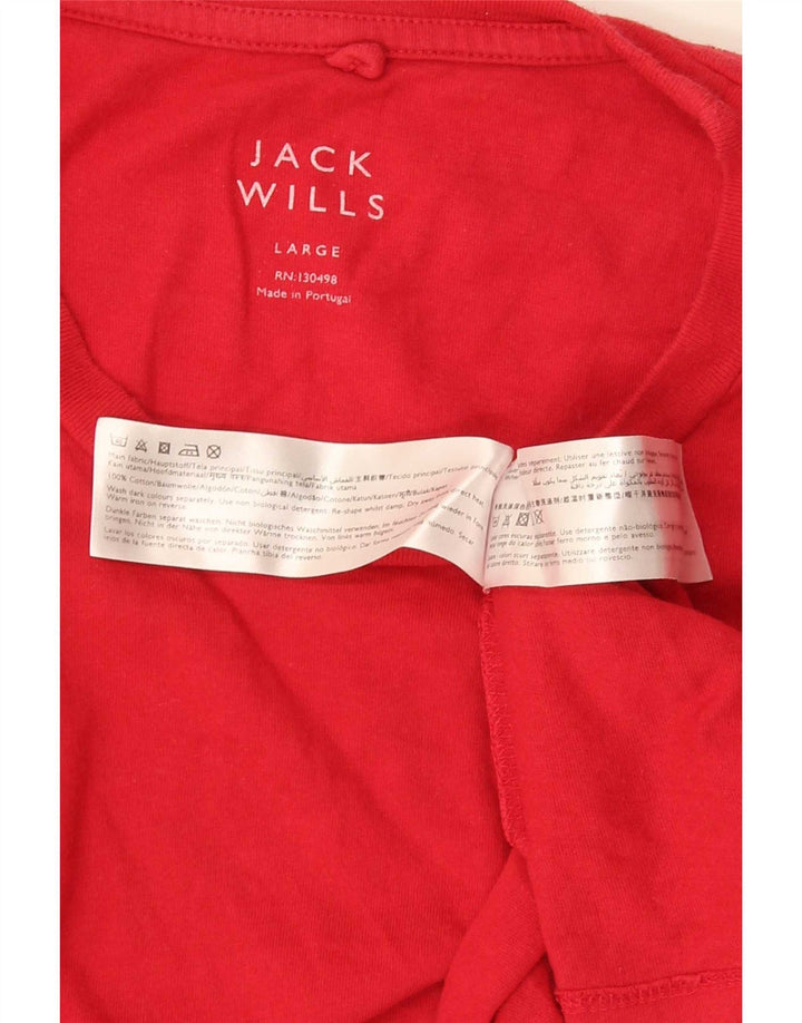 Jack Wills Mens T-Shirt Top Large Red Cotton