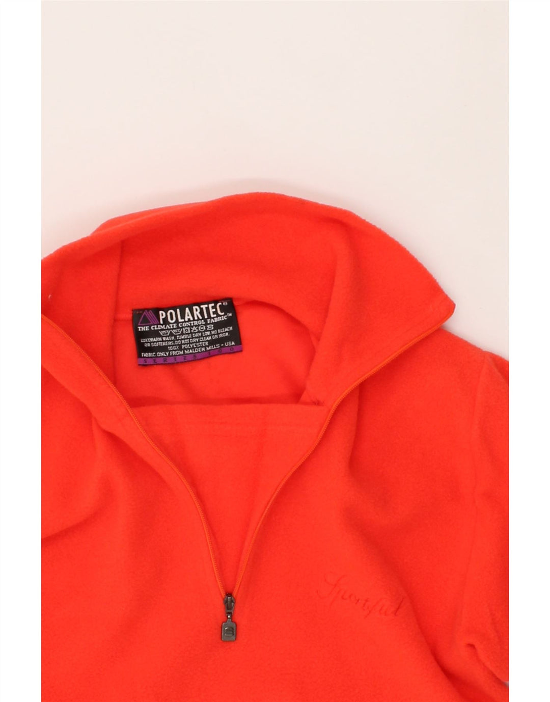 POLARTEC Womens Zip Neck Fleece Jumper UK 12 Medium Orange Polyester Vintage Polartec and Second-Hand Polartec from Messina Hembry 
