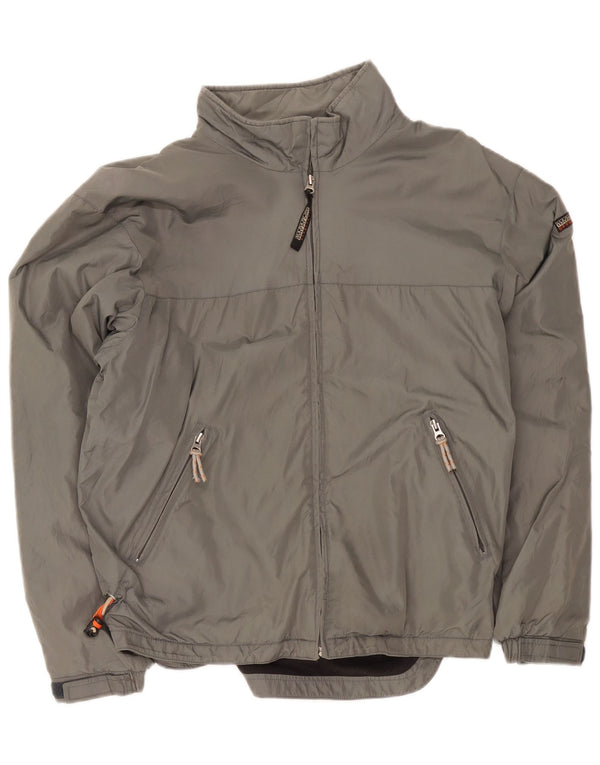 Napapijri Chaqueta bomber para hombre UK 40 Large Nylon gris