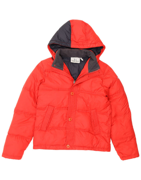 Woolrich Mens Penn-Rich Hooded Jacket UK 38 Medium Red Nylon