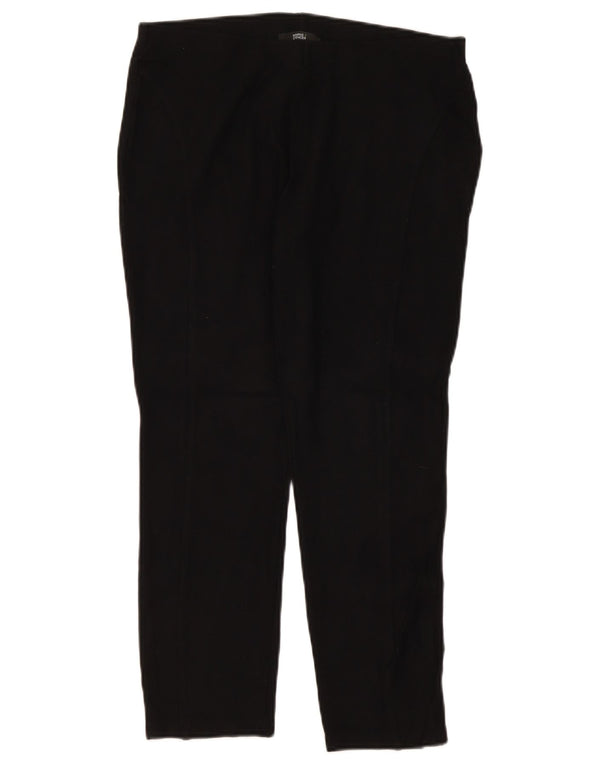 Calça feminina reta casual Marks & Spencer UK 16 grande W32 L26 preta