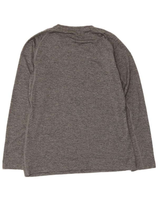 Adidas Damen Climalite Top Langarm UK 8/10 Small Grau meliert