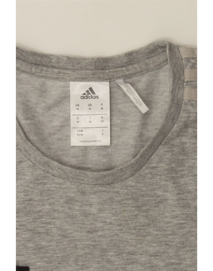 ADIDAS Mens Climalite Graphic T-Shirt Top Medium Grey Cotton Vintage Adidas and Second-Hand Adidas from Messina Hembry 