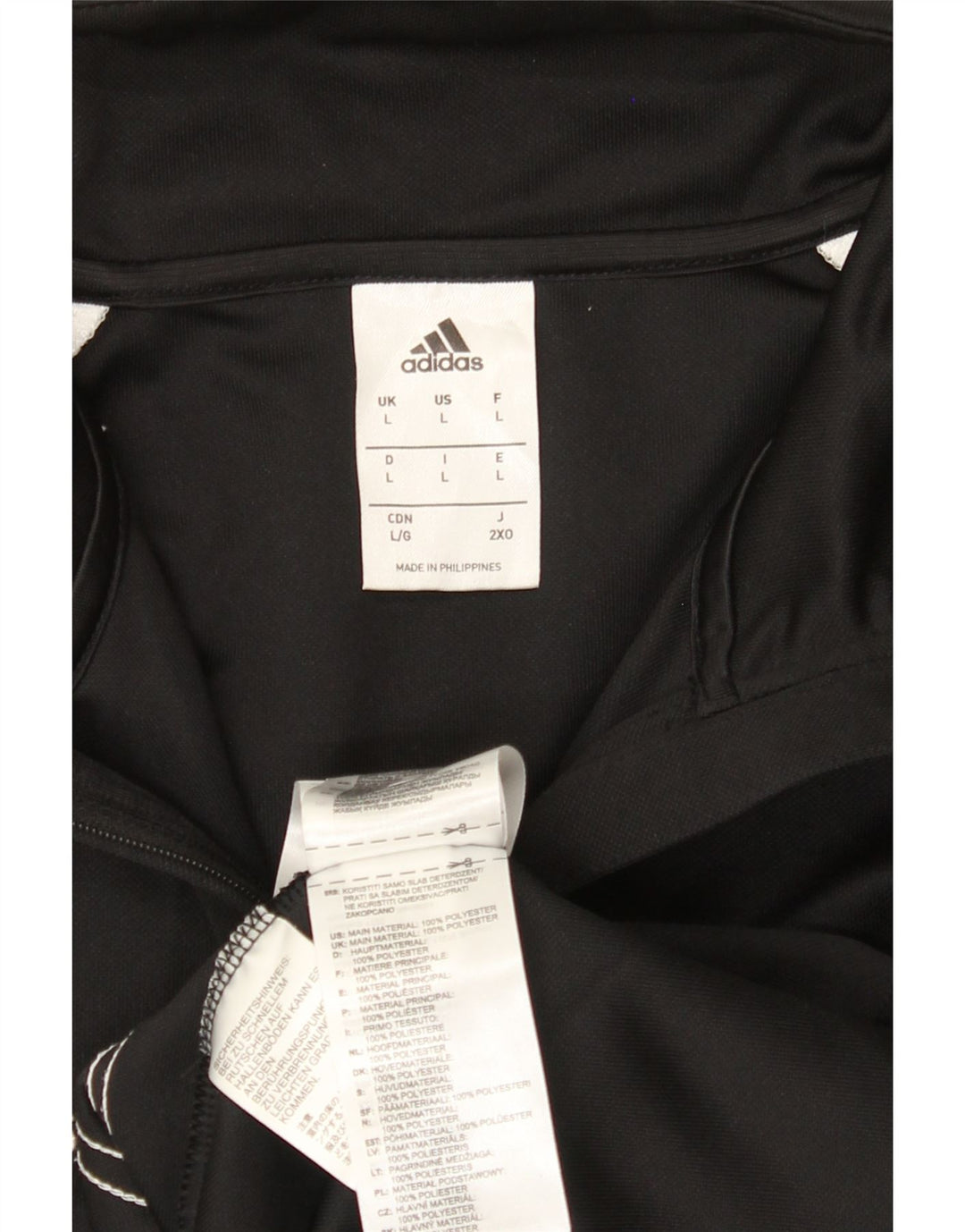 ADIDAS Mens Climalite Pullover Tracksuit Top Large Black Colourblock Vintage Adidas and Second-Hand Adidas from Messina Hembry 
