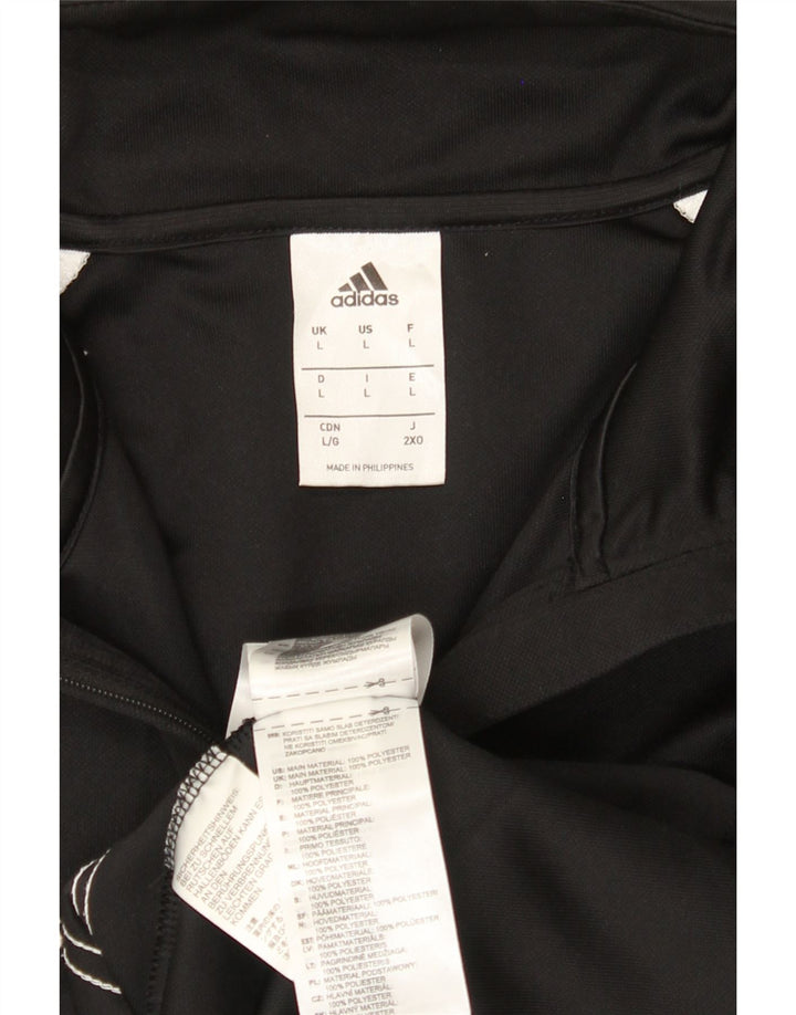 ADIDAS Mens Climalite Pullover Tracksuit Top Large Black Colourblock Vintage Adidas and Second-Hand Adidas from Messina Hembry 