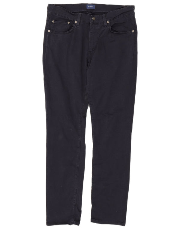 Gant Pantalon Slim Casual Homme W34 L32 Bleu Marine Coton