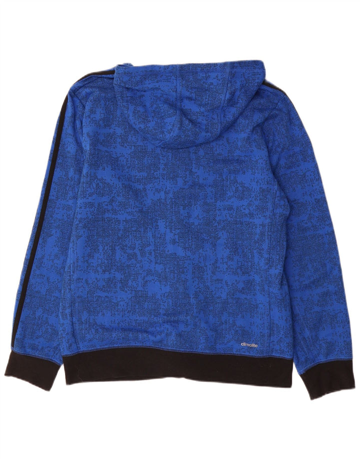 ADIDAS Suéter con capucha y cremallera para hombre Poliéster teñido anudado azul medio