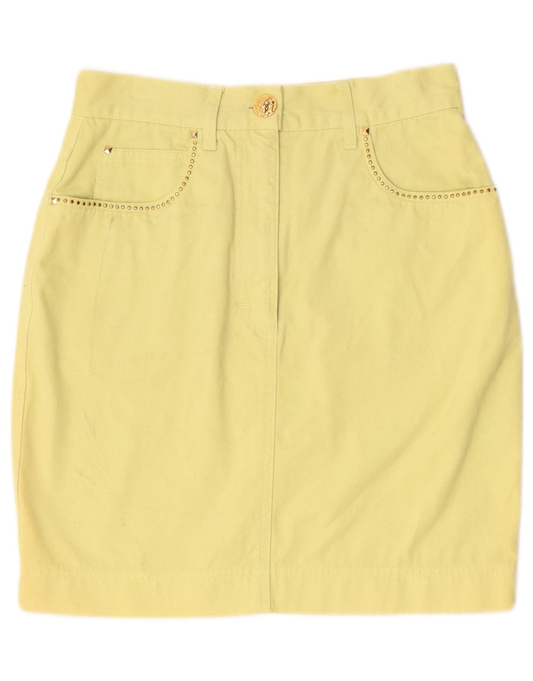 Laurel Womens Mini Skirt EU 38 Medium W28 Yellow Cotton