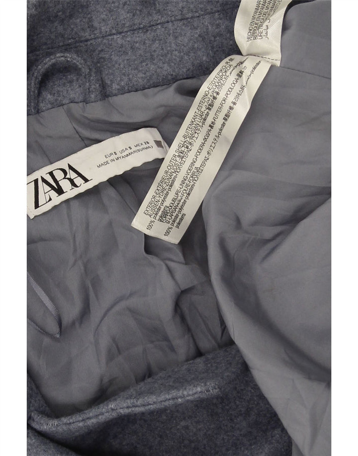 Zweireihiger Damenmantel von Zara, Gr. 10, Größe S, Blau, Polyester