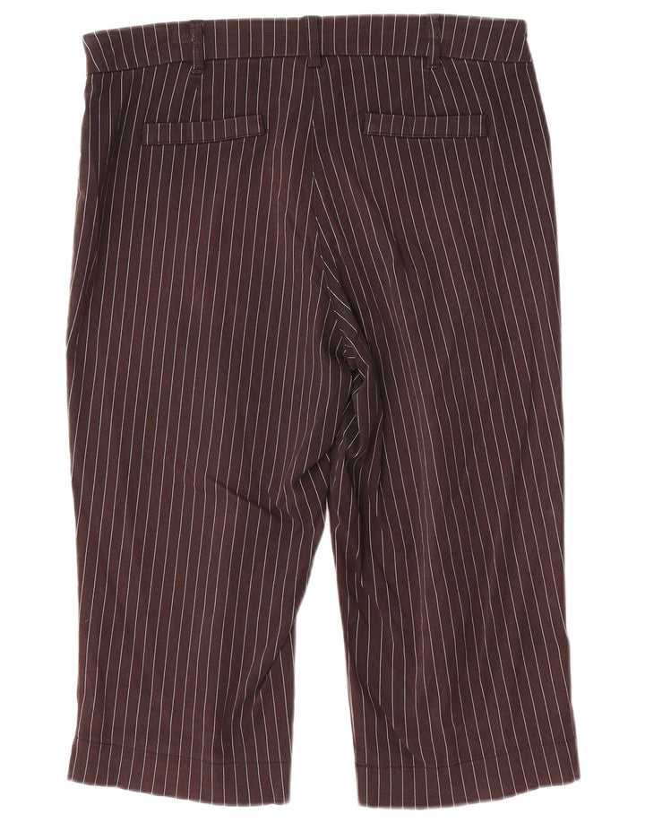 Marks & Spencer Womens Capri Trousers EU 40 Medium W32 L18 Grey Striped