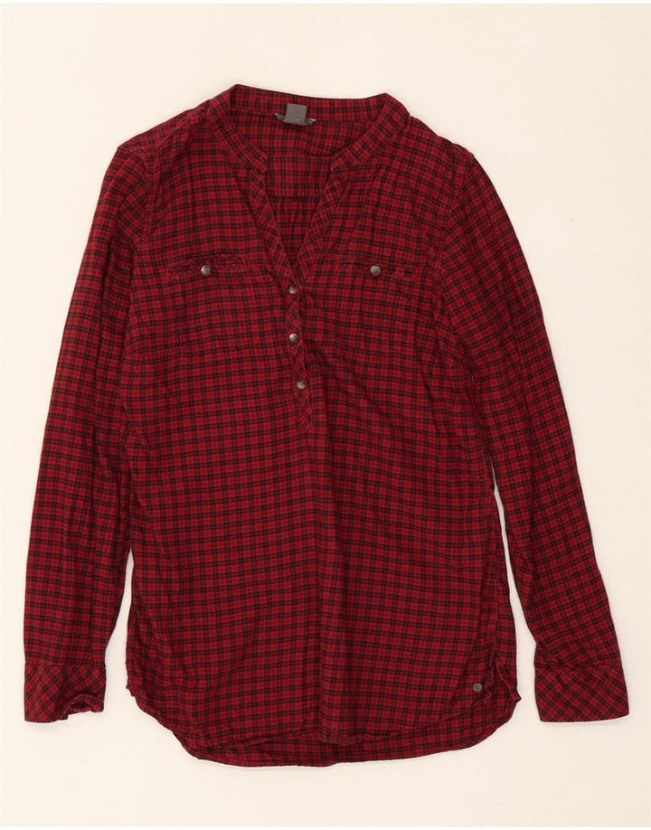 EDDIE BAUER Womens Pullover Shirt UK 6 XS Red Check Cotton Vintage Eddie Bauer and Second-Hand Eddie Bauer from Messina Hembry 