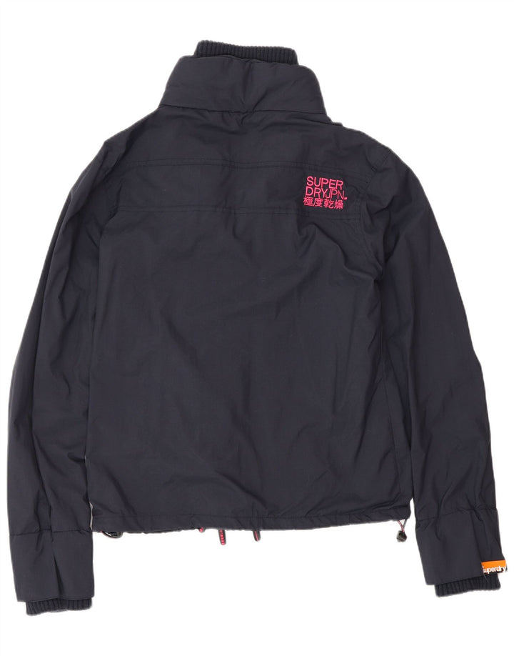 Giacca a vento da donna Superdry UK 16 Large in nylon blu navy