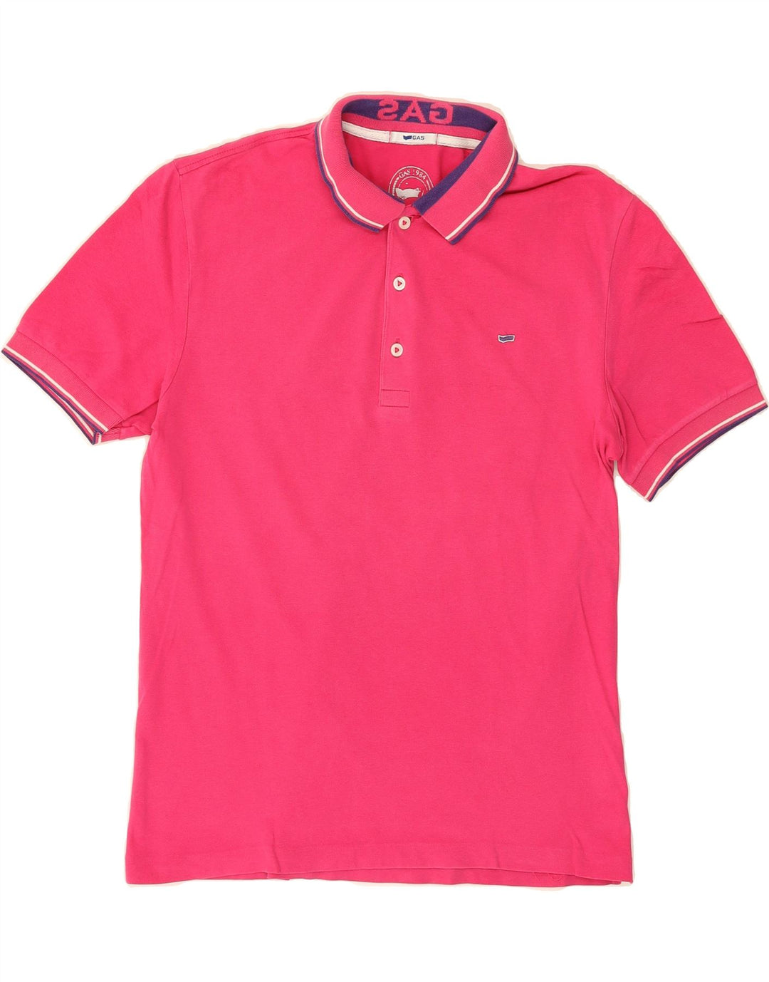 GAS Mens Polo Shirt Large Pink Vintage Gas and Second-Hand Gas from Messina Hembry 