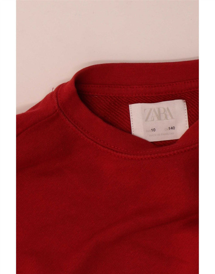 Zara Girls Sweatshirt Jumper 9-10 Years Red