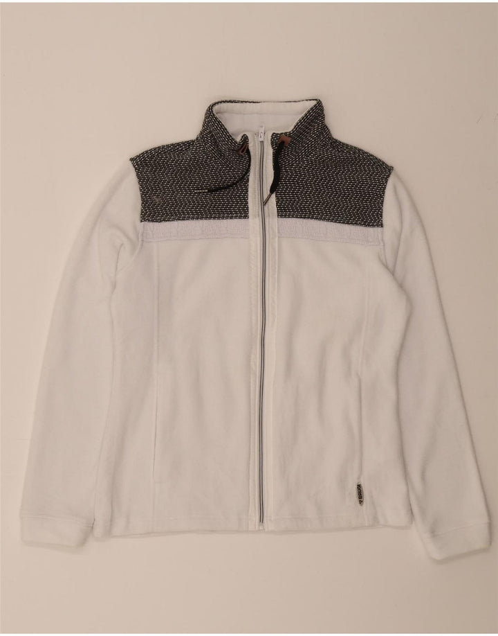 BRUGI Womens Fleece Jacket UK 16 Large White Colourblock Polyester Vintage Brugi and Second-Hand Brugi from Messina Hembry 