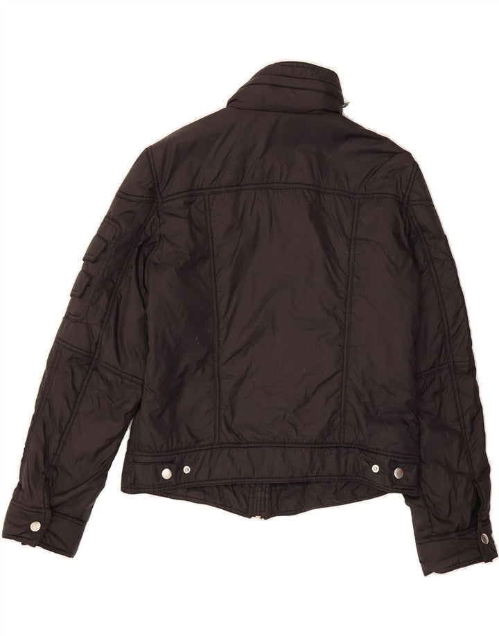 MOSCHINO Womens Hooded Utility Jacket UK 16 Large Black Vintage Moschino and Second-Hand Moschino from Messina Hembry 