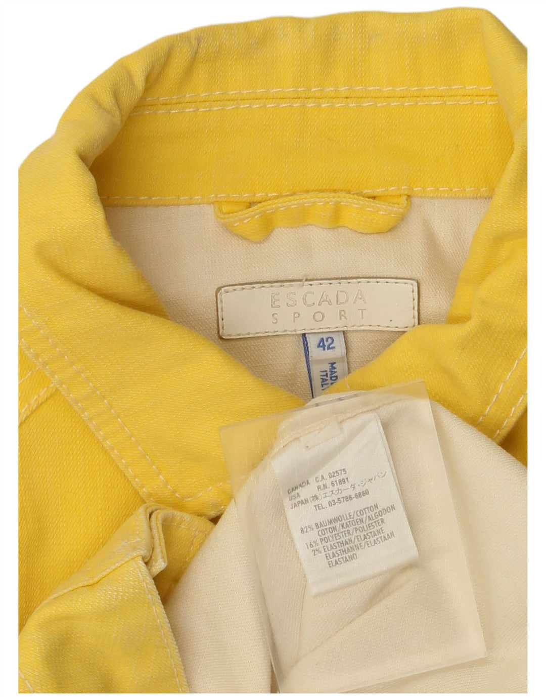 Giubbotto Bomber Donna Escada IT 42 Medio Giallo Cotone Sportivo