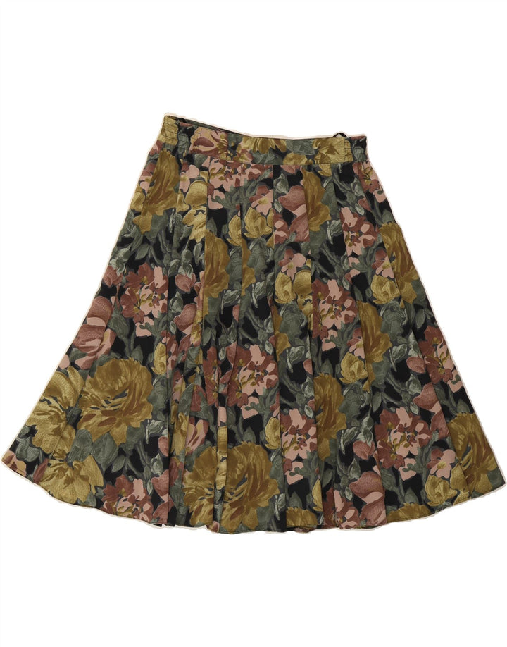 VERSE Womens Pleated Skirt EU 38 Medium W26 Multicoloured Floral Vintage Verse and Second-Hand Verse from Messina Hembry 