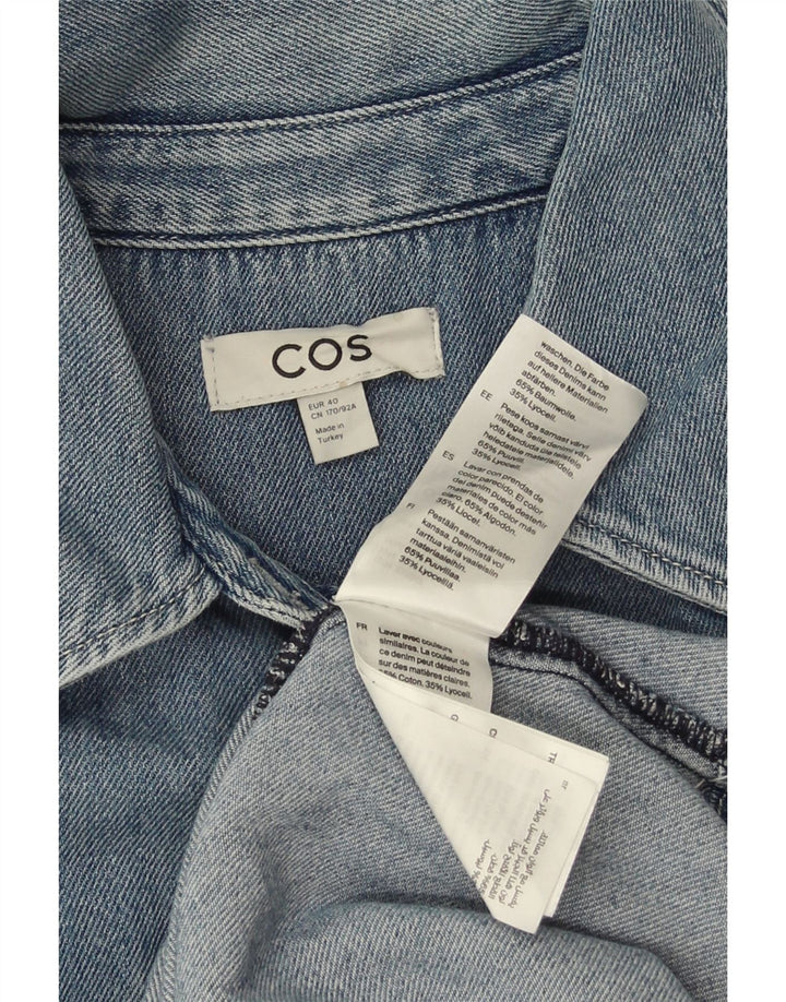 COS Dame Kortærmet Oversized Denim Kjole EU 40 Medium Blue Bomuld