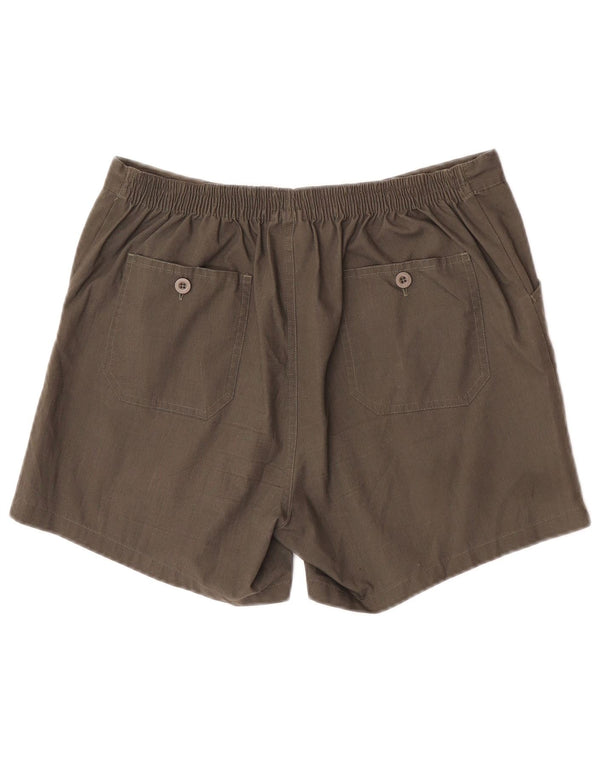 Leader Mens Casual Shorts W34 Large Khaki Polyester