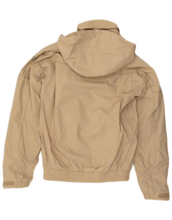Giubbotto bomber con cappuccio grafico da uomo Helly Hansen UK 36 piccolo nylon beige