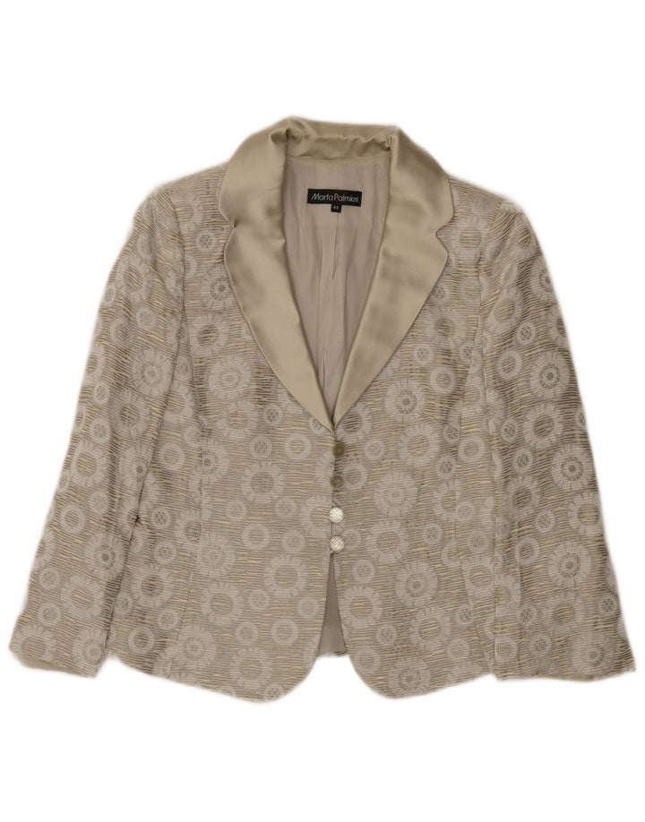 Jaqueta blazer feminina Marta Palmieri com 4 botões IT 44 cinza médio floral
