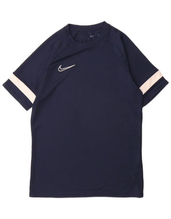 Nike Hommes Dri Fit T-Shirt Haut Bleu Marine Colorblock
