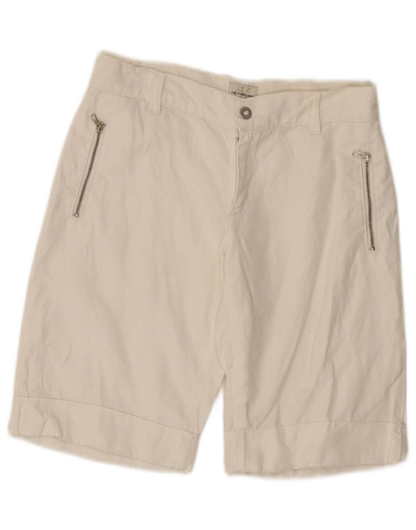 Pantaloni scurți casual pentru femei Calvin Klein W24 XS Bumbac alb