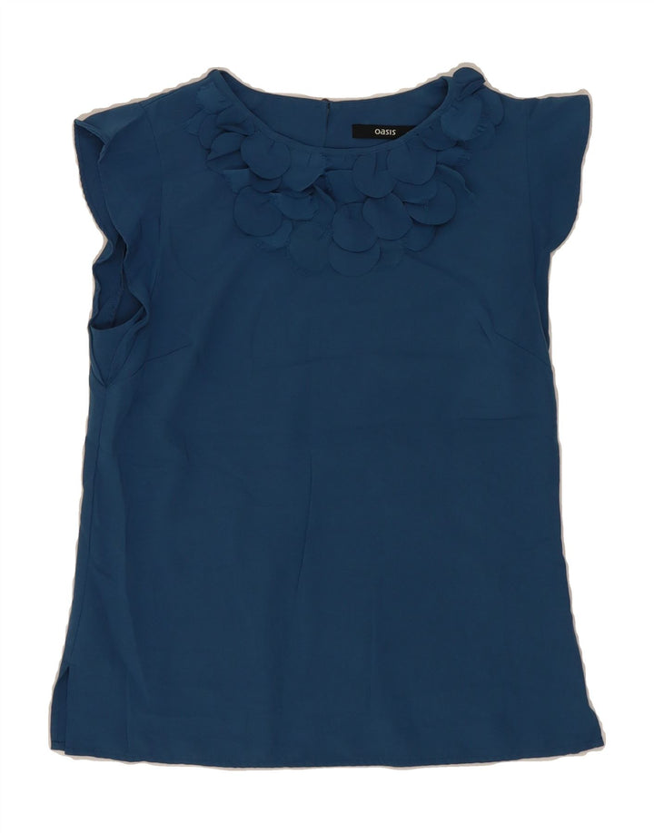 OASIS Womens Blouse Top UK 8 Small Blue Polyester Vintage Oasis and Second-Hand Oasis from Messina Hembry 
