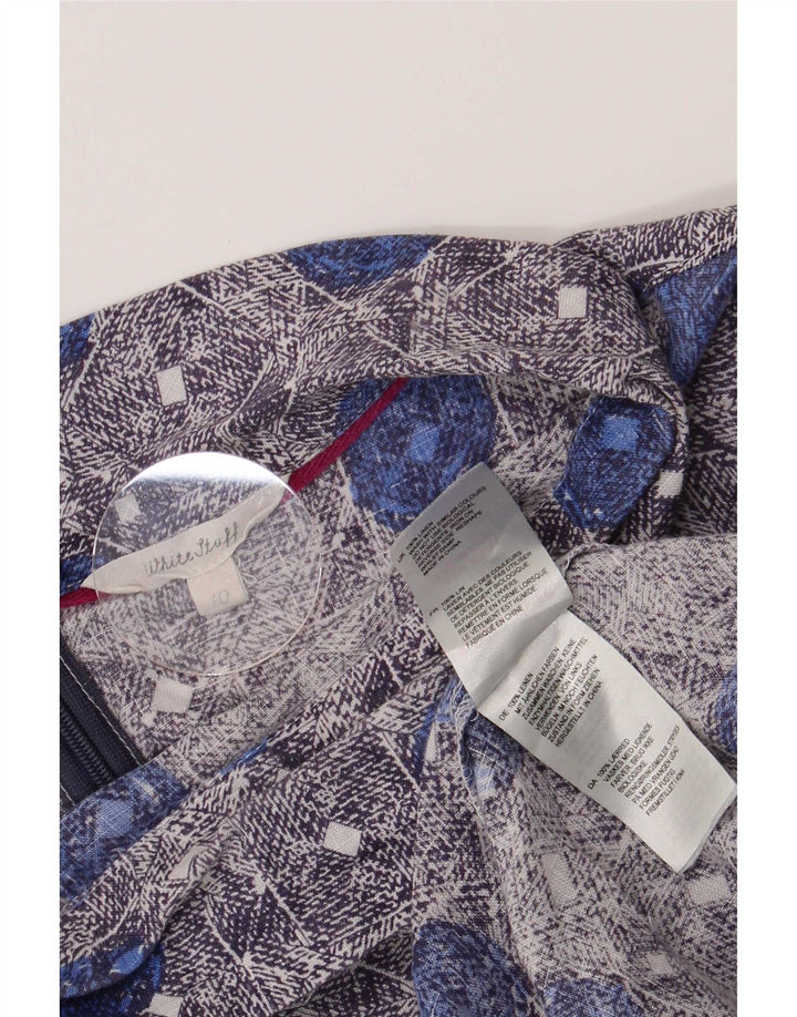 White Stuff Womens Blouse Top UK 10 Small Blue Floral Linen