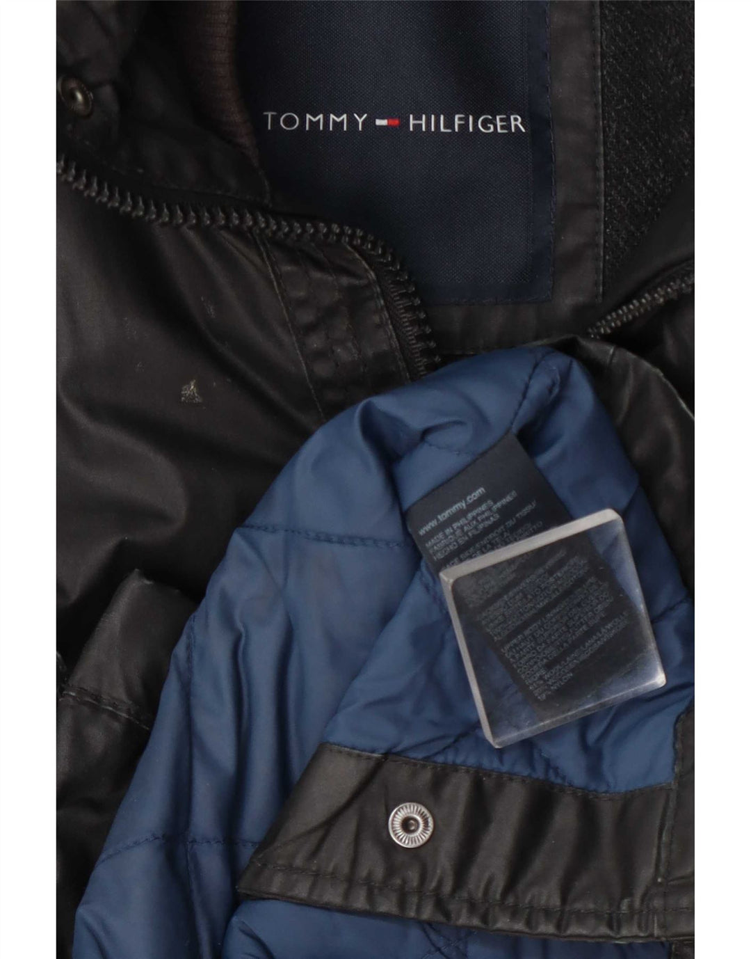 Tommy Hilfiger Mens Faux Leather Utility Jacket UK 38 Medium Grey