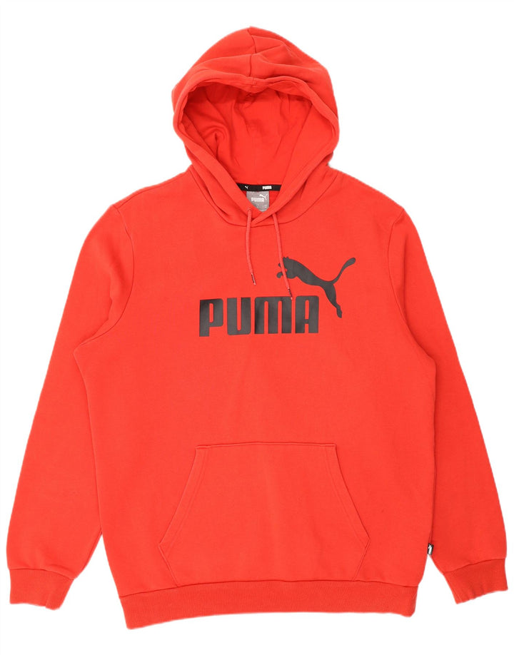 Puma Mens Graphic Hoodie Jumper Medium Red Cotton