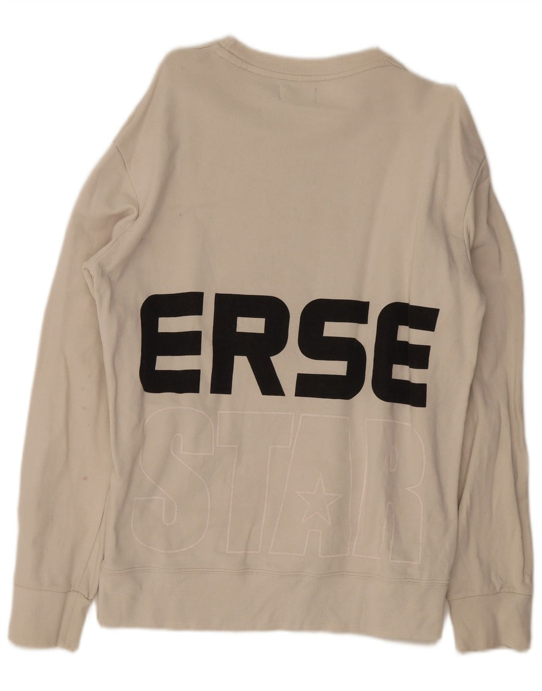 Converse Mens Graphic Sweatshirt Jumper Medium Beige Cotton