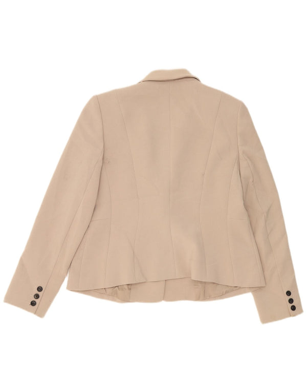 Hobbs Womens 1 Button Blazer Jacket UK 16 Large Beige Polyester