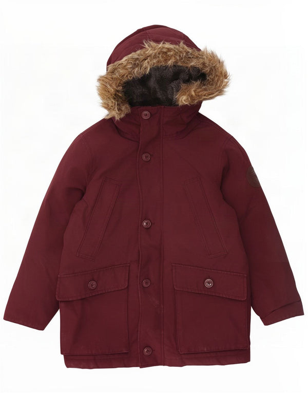 Gap Parkajakke med hætte til drenge 8-9 år Medium Burgundy Polyester