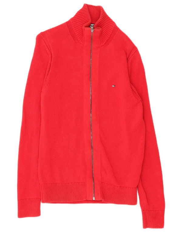 Tommy Hilfiger Herre Cardigan Sweater Medium Rød Bomuld