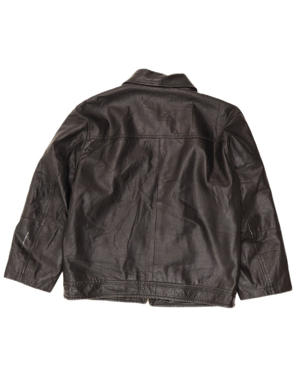 Vintage Damen Lederjacke IT 50 XL Schwarz