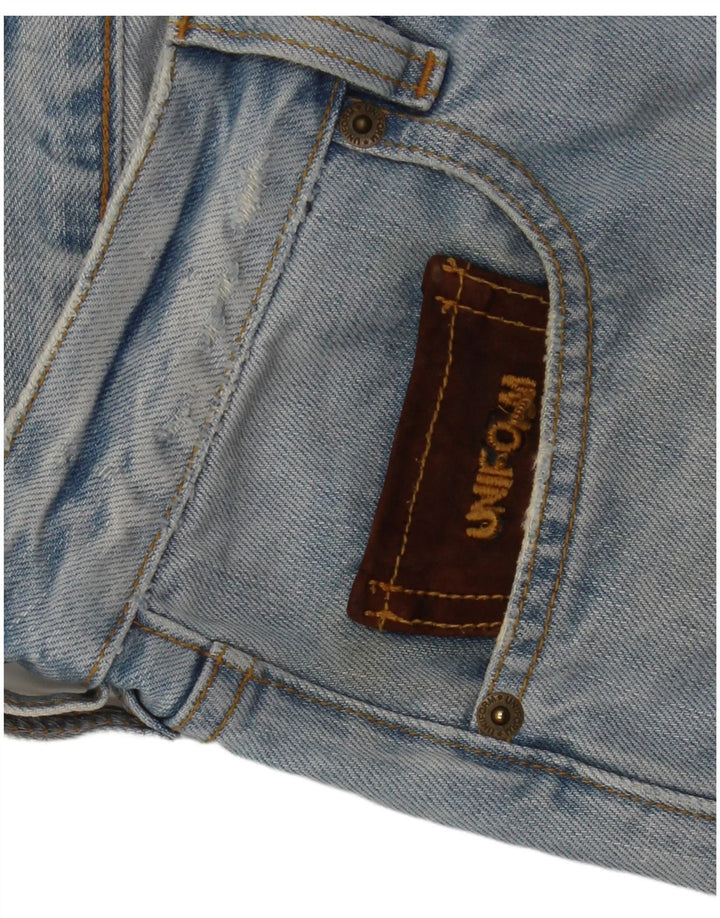Uniform Mens Distressed Denim Shorts W30 Medium Blue Cotton