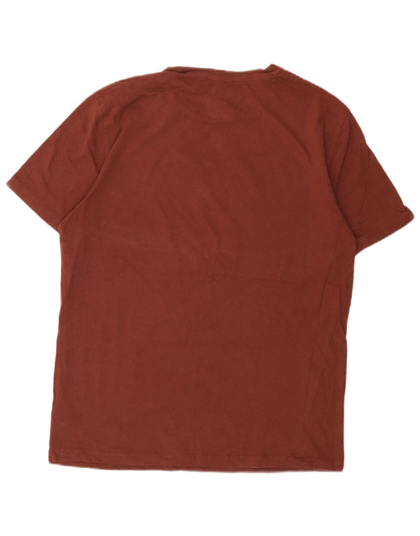 All Saints Mens T-Shirt Top Large Brown Cotton