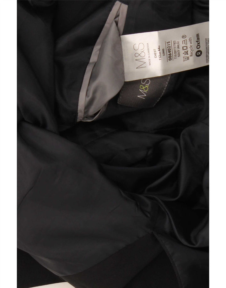 Marks & Spencer Chaqueta tipo blazer larga con 2 botones para hombre UK 44 XL Azul marino