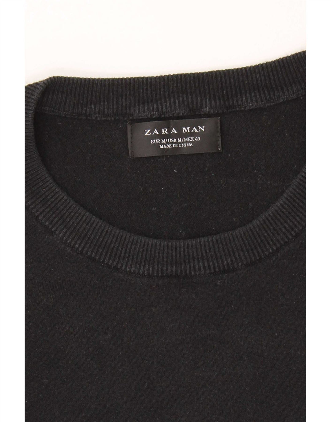 Zara Pull Graphic Crew Neck Jumper Homme Bleu Marine Moyen