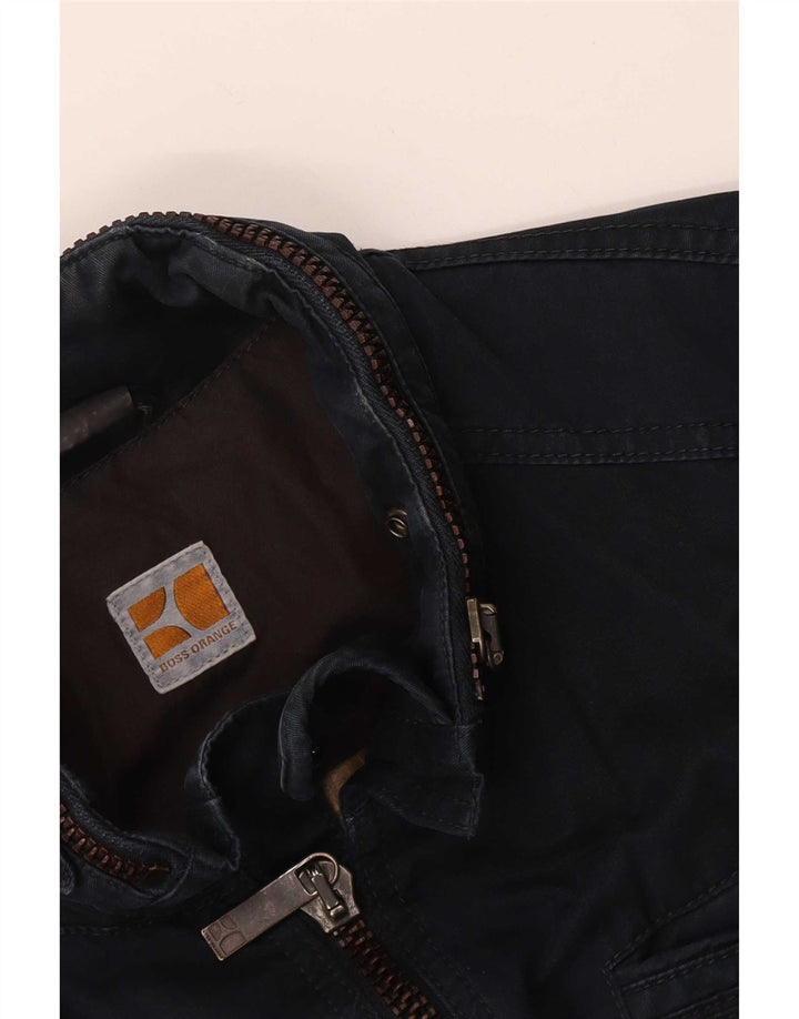 Hugo Boss Mens Hooded Utility Jacket UK 38 Medium Navy Blue