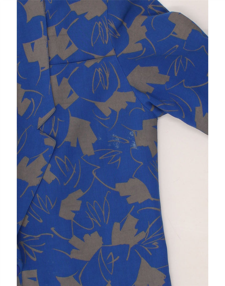 VINTAGE Womens Abstract Pattern 1 Button Blazer Jacket UK 14 Large Blue Vintage Vintage and Second-Hand Vintage from Messina Hembry 
