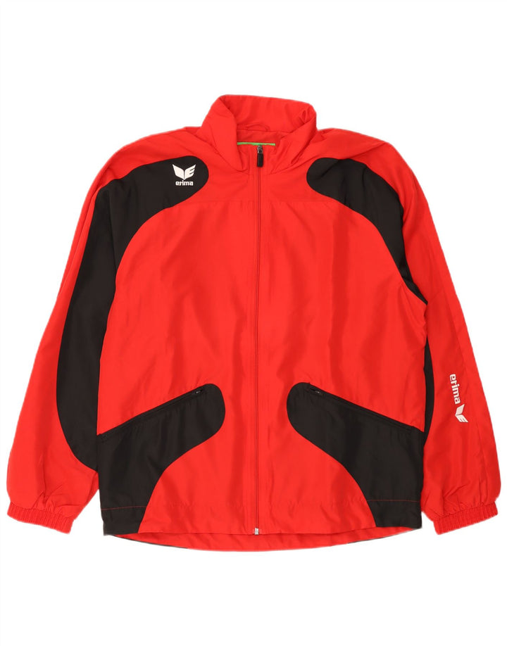Erima Mens Tracksuit Top Jacket UK 40/42 Medium Red Colourblock Polyester